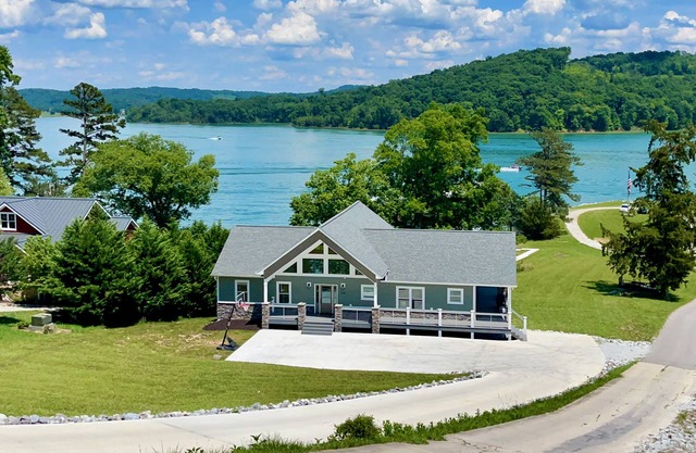 New Construction Modern Lakefront w/Hot Tub, Covered Deck & 2 Slip Private Dock