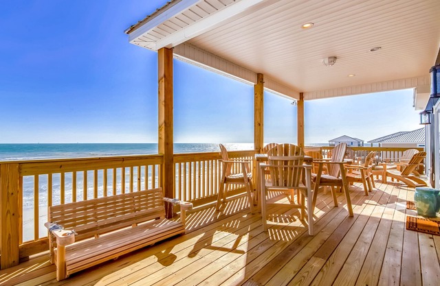 Newly built dog-friendly beachfront home w/stunning ocean views, and gas grill