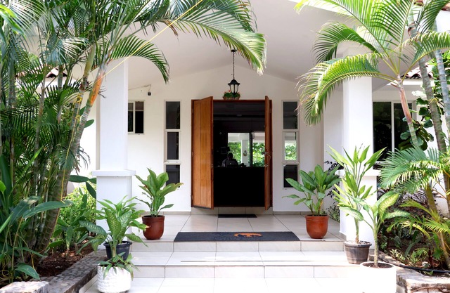 ocean-front, multi-level, open spaces, large garden