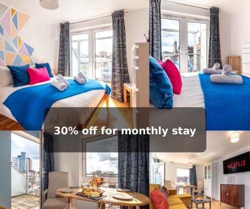 Ocean view 1 bedroom flat in central Southampton