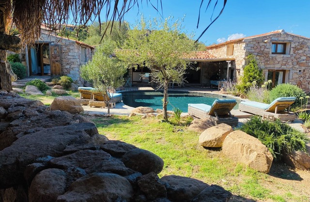 Palombaggia beach porto vecchio stone sheepfold, sea view, dream, charm .