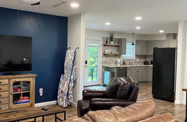 Pet friendly creek home at Crossville with fire pit and fully fenced yard!