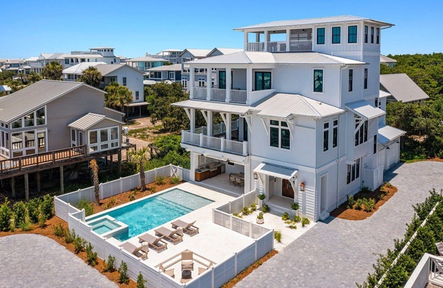 Pompano Paradise - 30A Vacation House with Ocean Views, Private Pool & Golf Cart