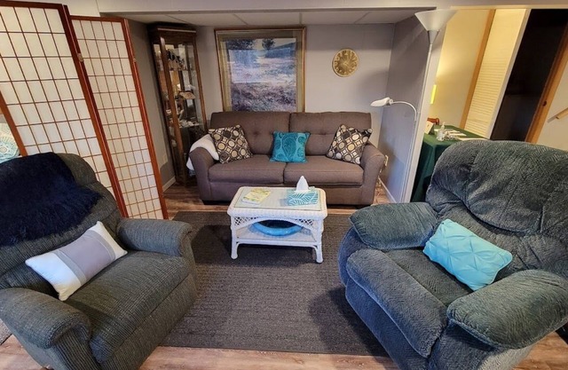 Private entrance/space. Peaceful getaway. Close to events.