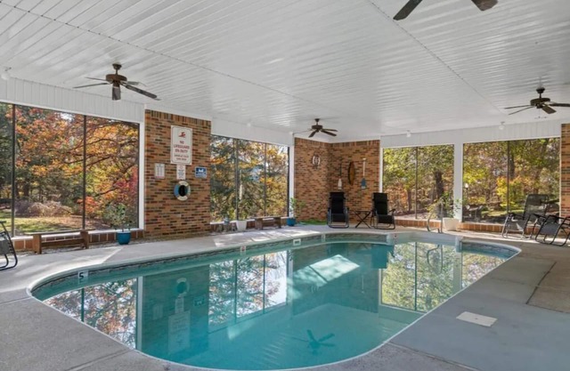 Private Heated Indoor Salt Water Pool House on 4 Acres! 2 Game Rooms & Fire Pit