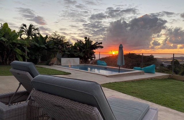 Private Mountain retreat with awesome ocean views and relaxing pool.