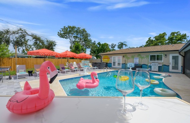 Resort Style Backyard Pool Movie & Game Room