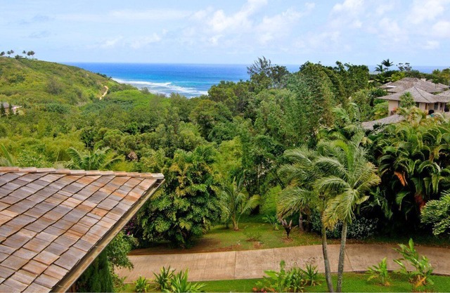 Ridge line home with pool, ocean and valley views