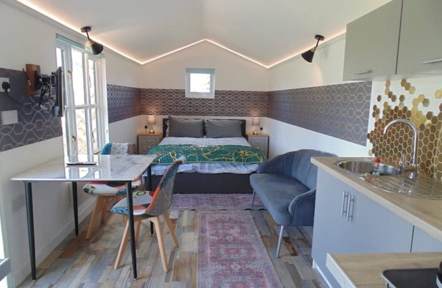 Rural Solitary Cabin with deck. In wildflower Meadow. Overlooking nature reserve