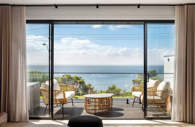 San Remo Luxe 2, large modern home with 180-degree bay views, outdoor spa.