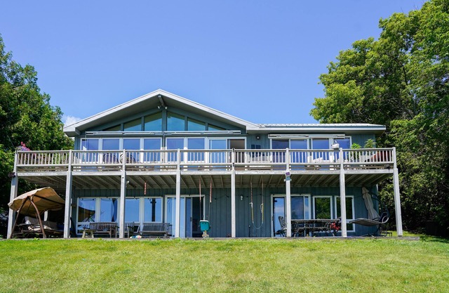 Scenic lakefront home with gas fireplace, high-speed WiFi, & patio