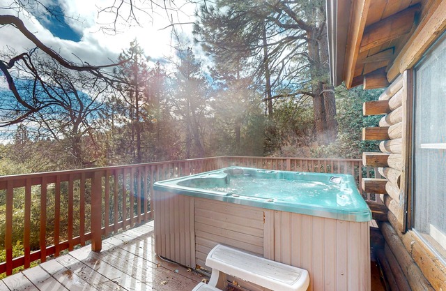 Secluded mtn-view cabin with deck,hot tub, grill, wood stove - dog-friendly