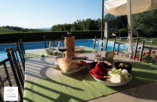 Secluded villa between Chianti vineyards, private pool, tennis, large garden