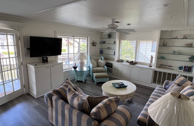 Serenity at its finest. Waterfront Paradise overlooking playful dolphins