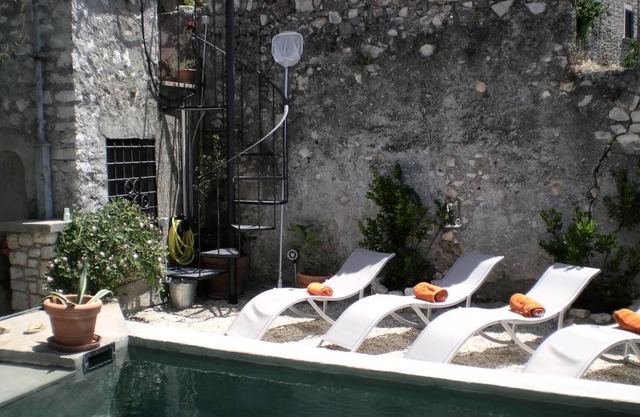 Sermoneta, Historic Stone Village House with Pool, in a Medieval Hill Town Close to Rome and Naples