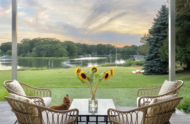 Shelter Island Sun Filled Modern Waterfront Home with Dock