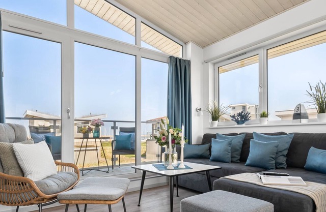 Strandmuschel - gute Ausstattung, Meerblick, Terrasse, Sauna, Bikeport, NK inkl.