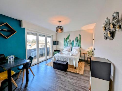 Studio 26 m2 à Mulhouse - Terrasse & Stationnement - Accès UHA & Tram