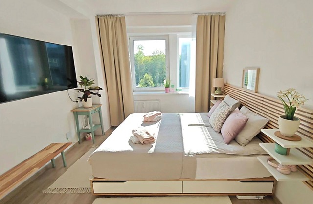 Studio with AC and fitness room in charming Prague