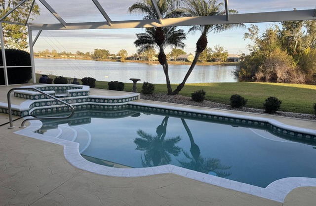Stunning 3-bedroom house with heated saltwater pool, hot tub, water view