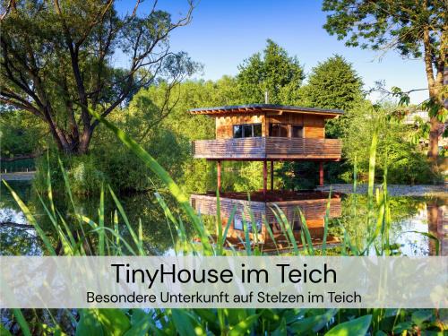 TinyHousebeiDresden spektakuläres winziges Häuschen auf Stelzen im Pferdeteich, Kaminofen, umlaufende Terrasse - Nähe Sächsische Schweiz - Von Juni - September Mindestmietzeit 1 Woche Sa-Sa