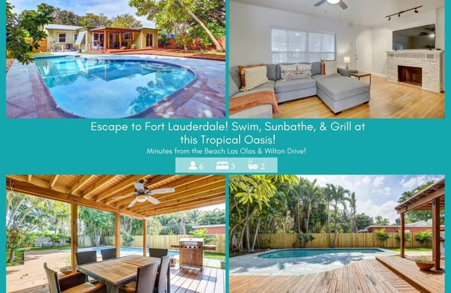 Tranquil Poolside Bliss + Pergola Deck & Turf Yard