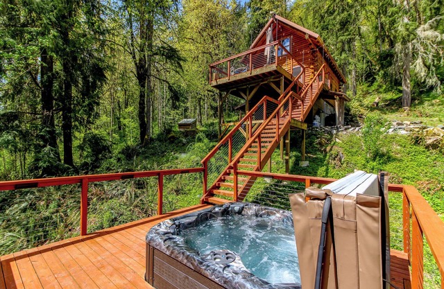 Tranquil & Private 2-Bdrm Cabin Minutes from Rainier with Hot Tub