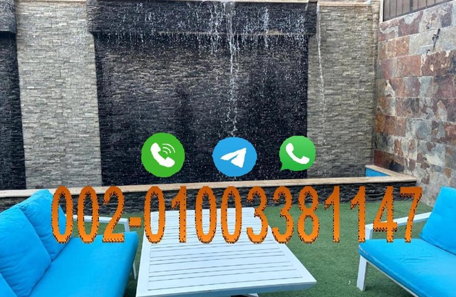 Trio villa with falls in compound فلا بحديقة كبيره وشلالات صناعية