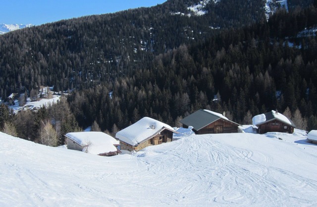 Typical Savoyard chalet with roof shingles, tufa walls and foist