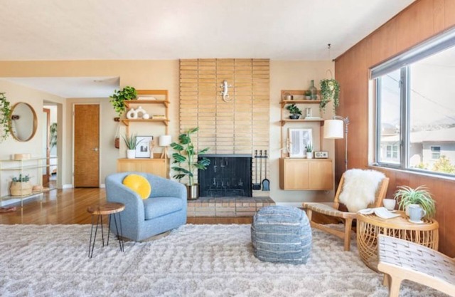 Updated mid century home with hillside views