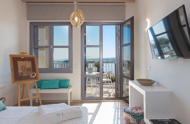 V77 Seafront Leto Suite with roof top hot tub.