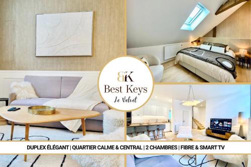 Velvet - By BEST KEYS - Maison Duplex Élégante - Plein Centre Ville - Déco Minimaliste & Cosy - Literie Haut de Gamme - 2 chambres séparées - Lit Queen Size & 1 canapé convertible - Smart TV - Machine à Café Nespresso - WiFi Fibre - Check-in Autonome
