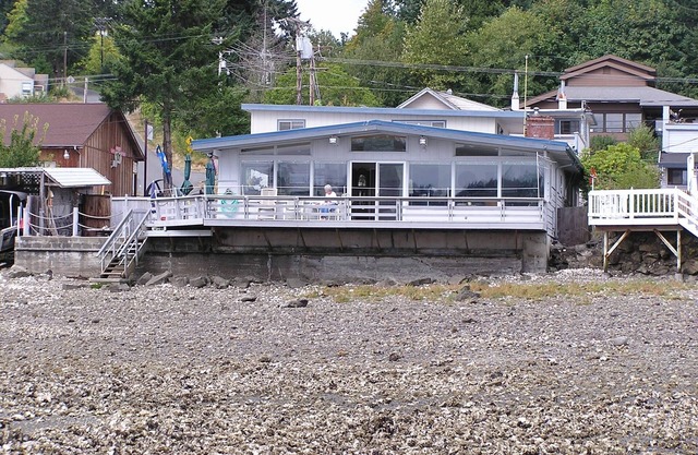 Water front, private beach, steps from down town Hoodsport with lots of parking.