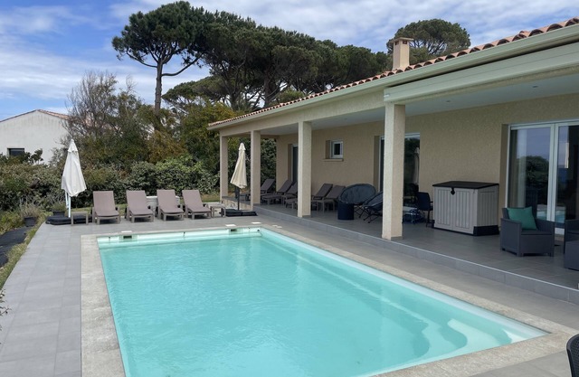 Waterfront villa with pool