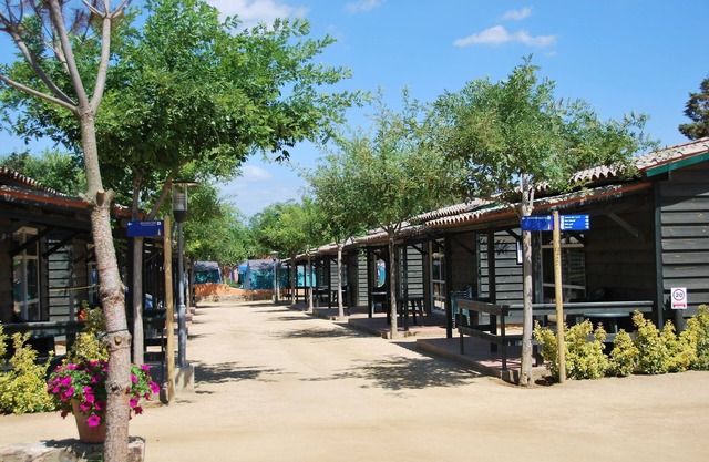 Wooden bungalow in a campground