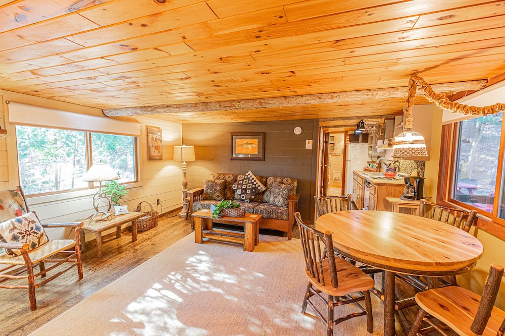 Saranac Lake Cabin | 4 Season Fish Cabin off Lake Colby in Saranac Lake, furnished with ADK Decor
