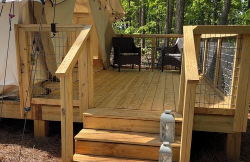 Millerville RV Rental | Charming campground, glamping tent with AC and heat in lovely Lineville.