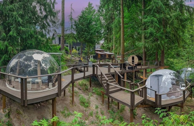 12-Guest·Luxe Glamping Stay w/Hot Tub, Sauna & BBQ
